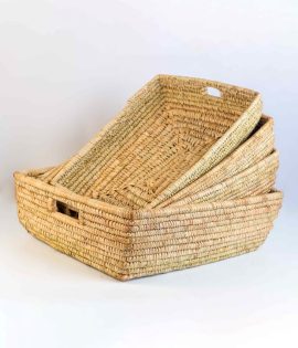 Raffia woven basket