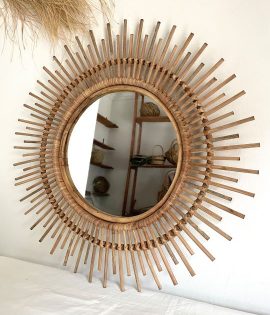 Rattan mirror